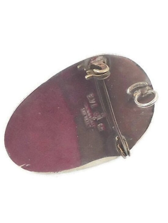 Sterling Silver Taxco Mexico Carved GemStone Face Brooch  Vintage Face Sterling Silver, Pendant Brooch, Signed EVB, Hecho Mexico